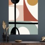 Earthy Geometric Balance metal wall art print, view 4