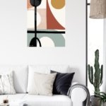Earthy Geometric Balance metal wall art print, view 5