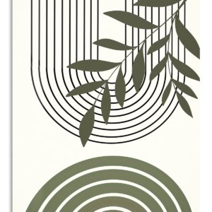 Olive Branch and Arch Forms metal wall art print