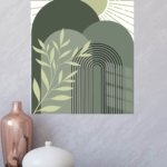 Sage Sun and Archway metal wall art print, view 4