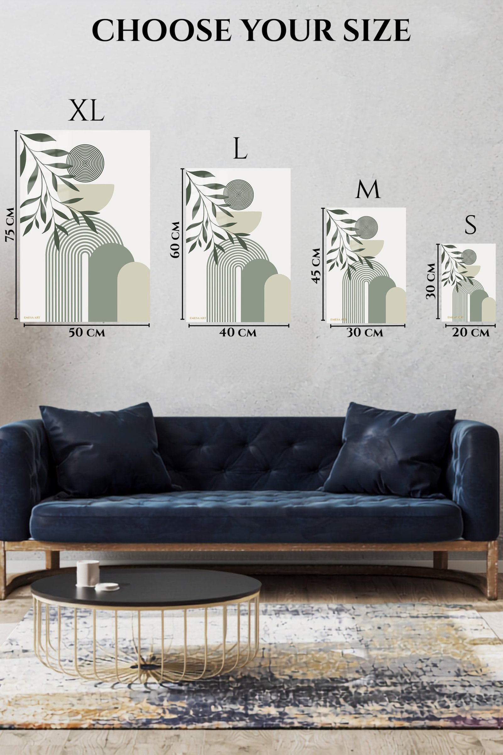 Olive Leaves and Arched Forms metal wall art print, view 6