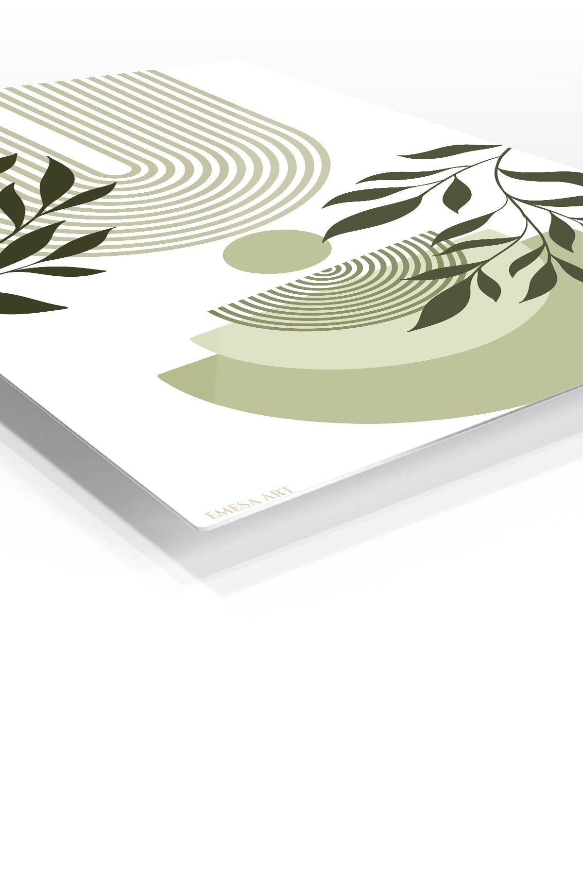 Olive Leaves and Geometric Arches metal wall art print, view 2