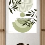 Olive Leaves and Geometric Arches metal wall art print, view 4