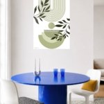 Olive Leaves and Geometric Arches metal wall art print, view 5