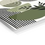 Olive Geometry Botanical Composition metal wall art print, view 2