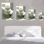 Olive Geometry Botanical Composition metal wall art print, view 6