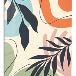 Abstract Botanical Harmony metal wall art print