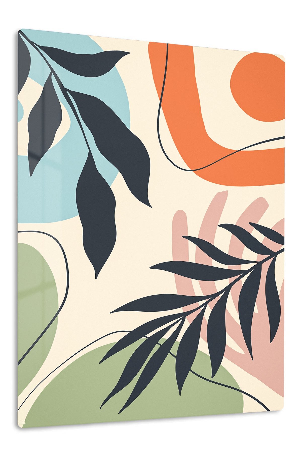 Abstract Botanical Harmony metal wall art print