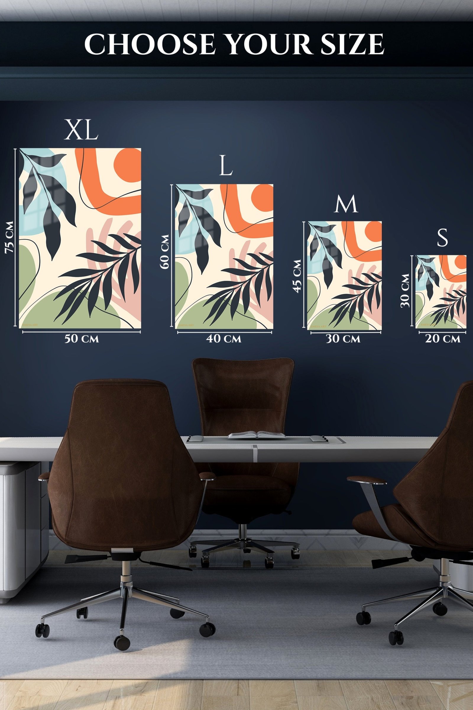 Abstract Botanical Harmony metal wall art print, view 6