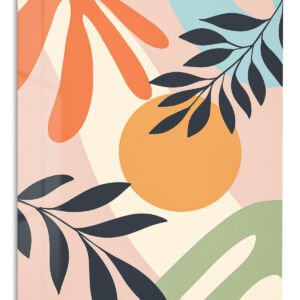 Sunlit Botanical Shapes metal wall art print