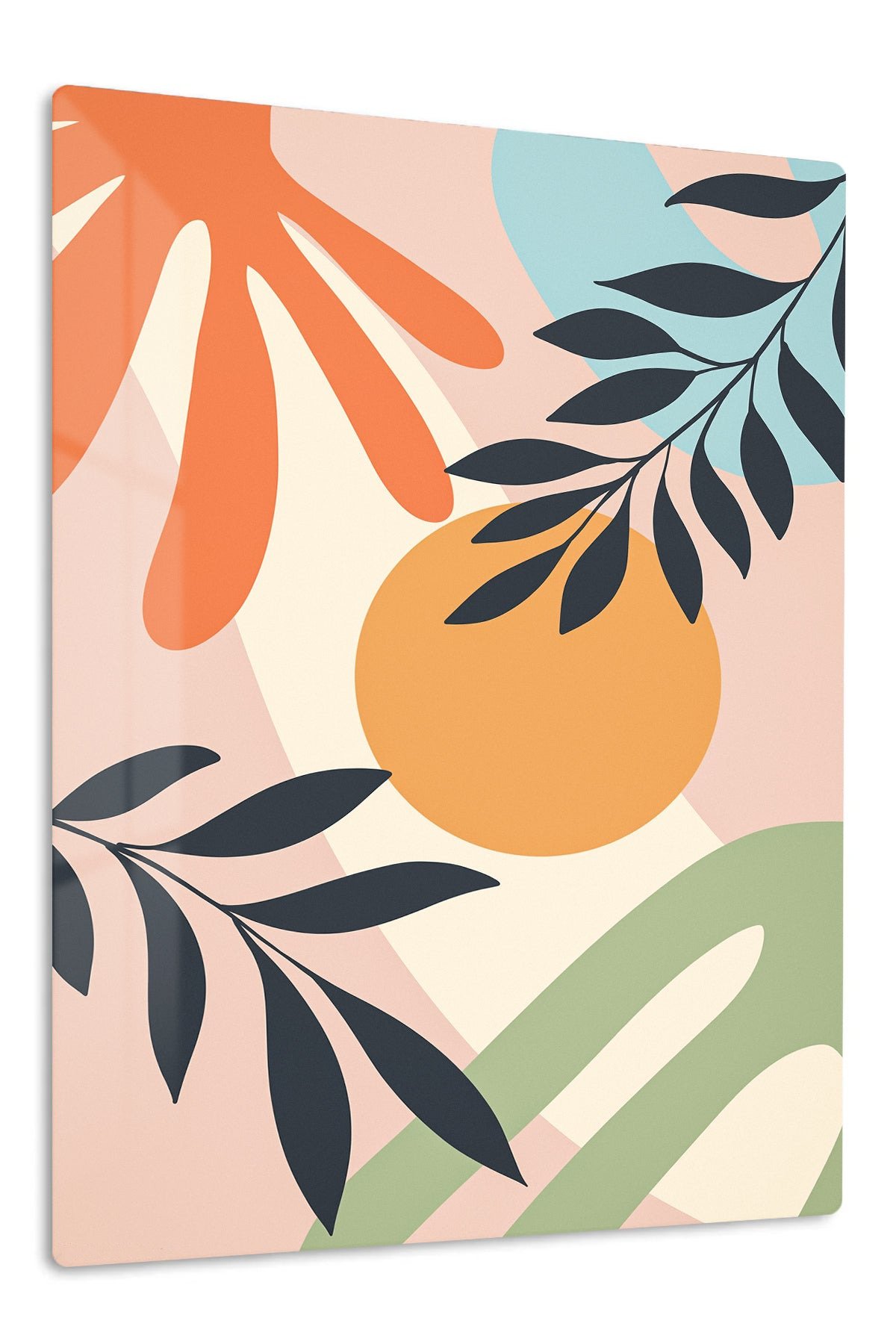Sunlit Botanical Shapes metal wall art print