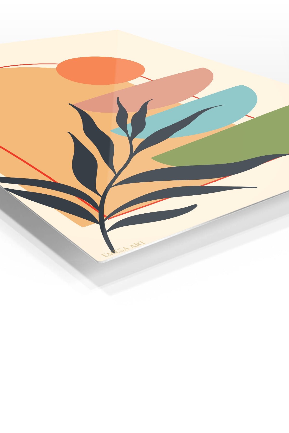 Terracotta Botanical Balance metal wall art print, view 2