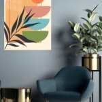 Terracotta Botanical Balance metal wall art print, view 5