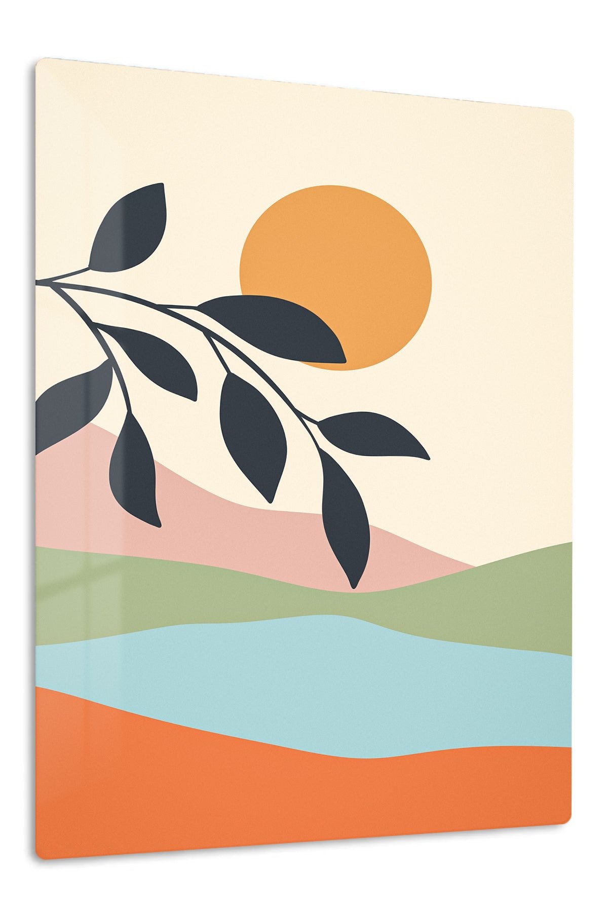 Sunlit Botanical Hills metal wall art print