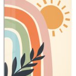 Sunlit Rainbow Leaves metal wall art print