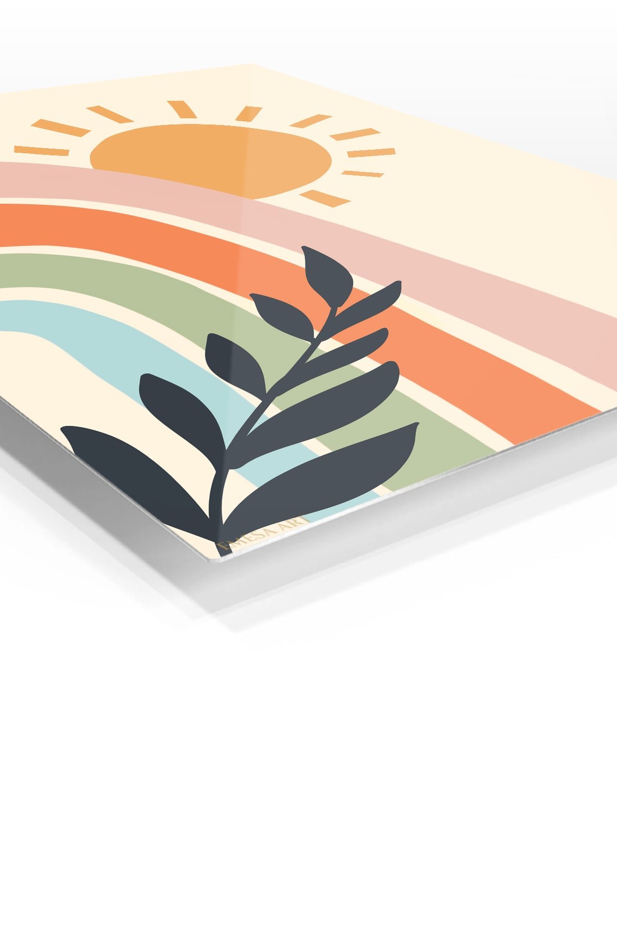 Sunlit Rainbow Leaves metal wall art print, view 2