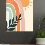 Sunlit Rainbow Leaves metal wall art print, view 4
