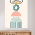 Retro Sun and Arch Balance metal wall art print, view 4