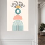 Retro Sun and Arch Balance metal wall art print, view 5