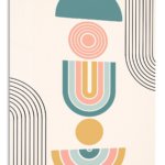 Pastel Geometric Balance metal wall art print