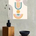 Pastel Geometric Balance metal wall art print, view 4