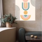 Pastel Geometric Balance metal wall art print, view 5