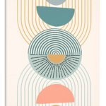 Stacked Arches and Sunbursts metal wall art print