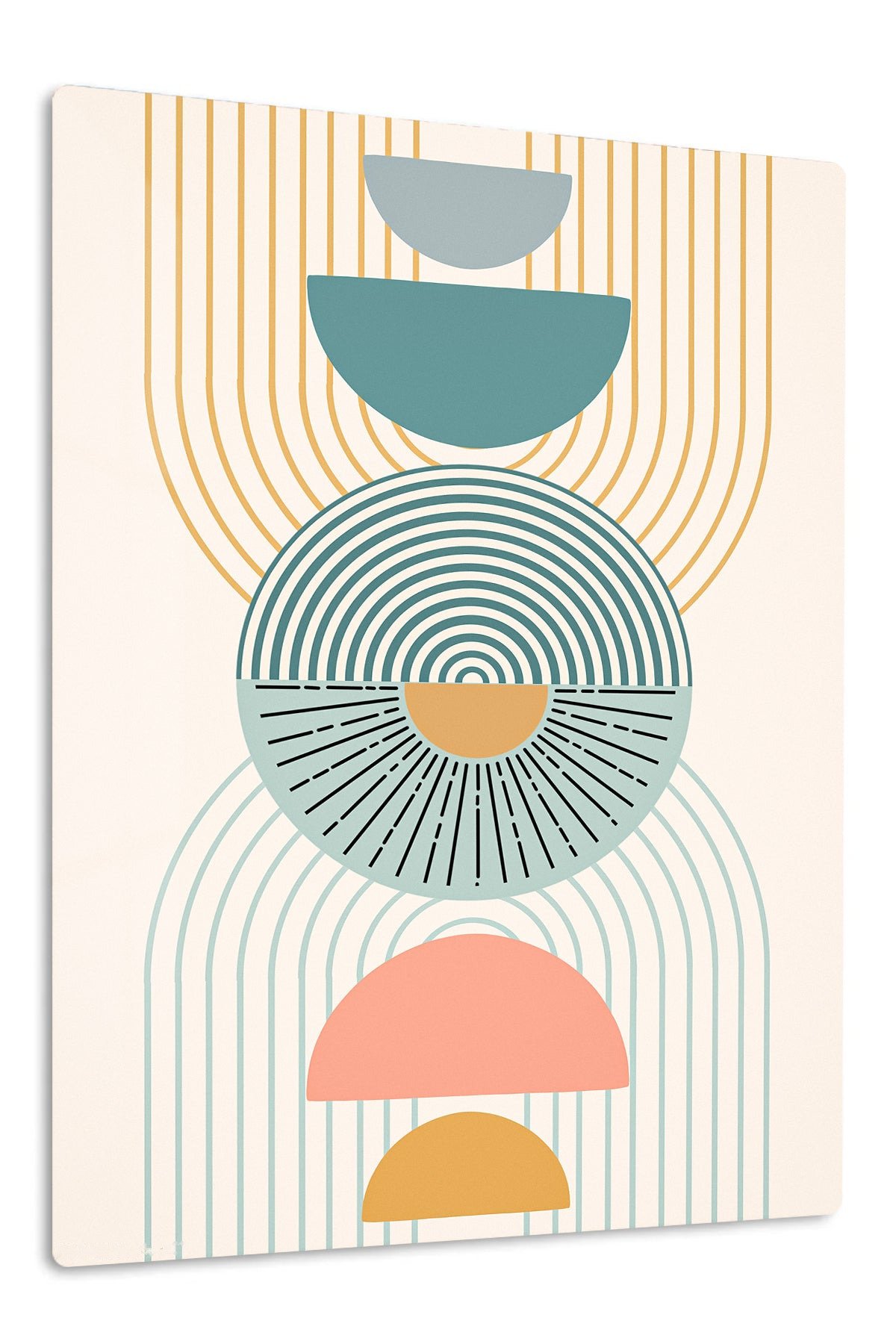 Stacked Arches and Sunbursts metal wall art print