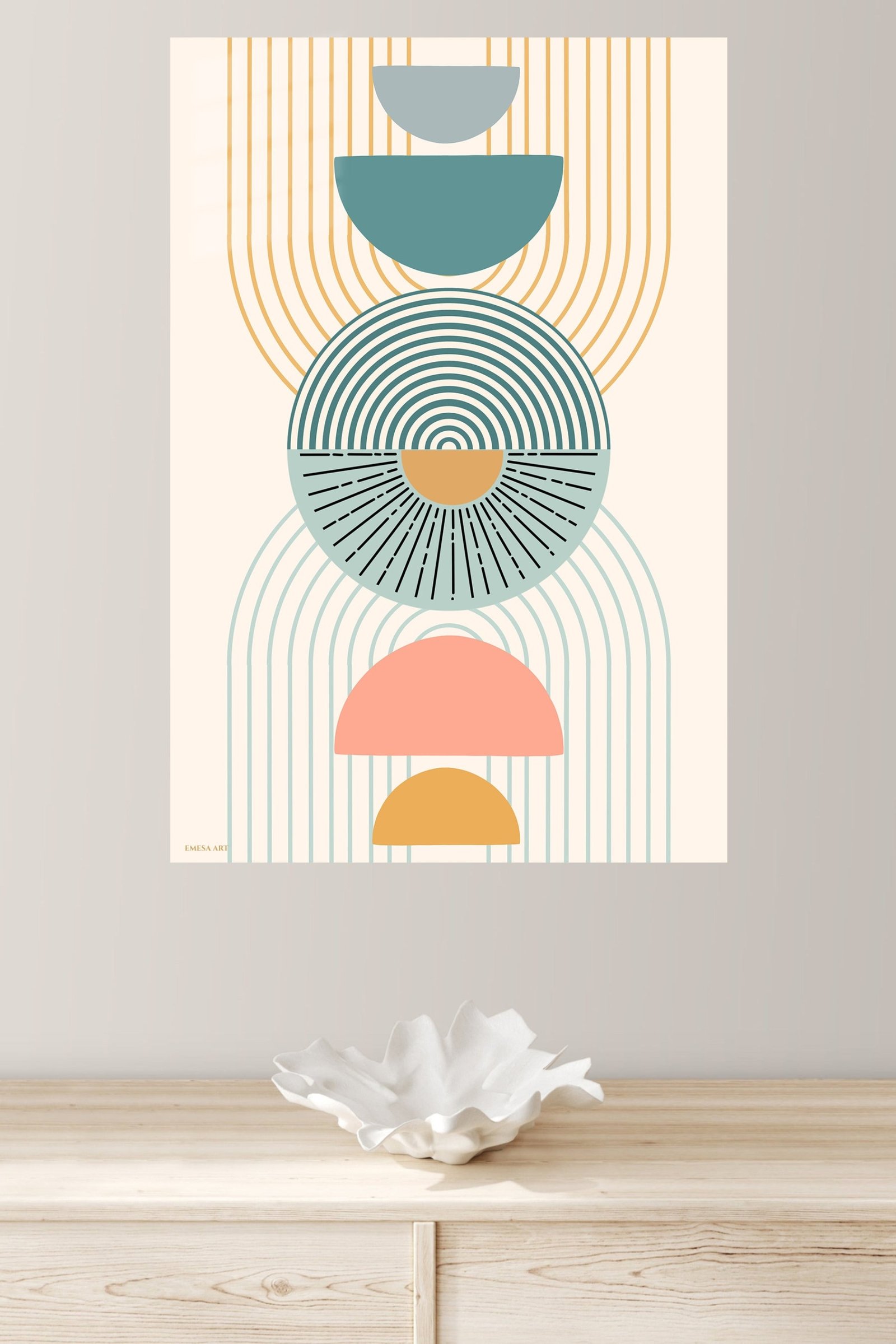 Stacked Arches and Sunbursts metal wall art print, view 4