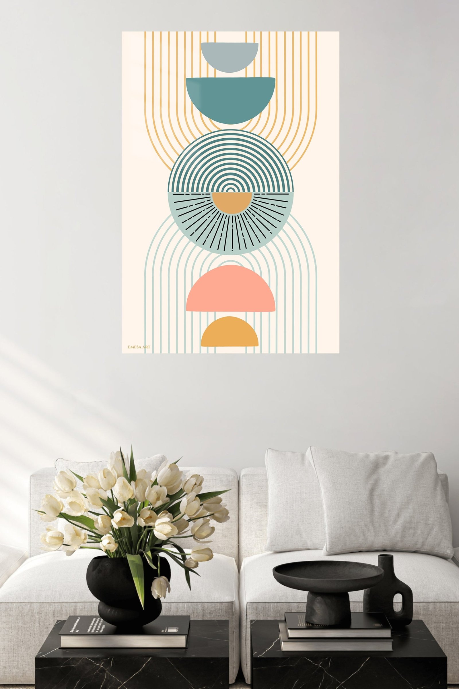 Stacked Arches and Sunbursts metal wall art print, view 5