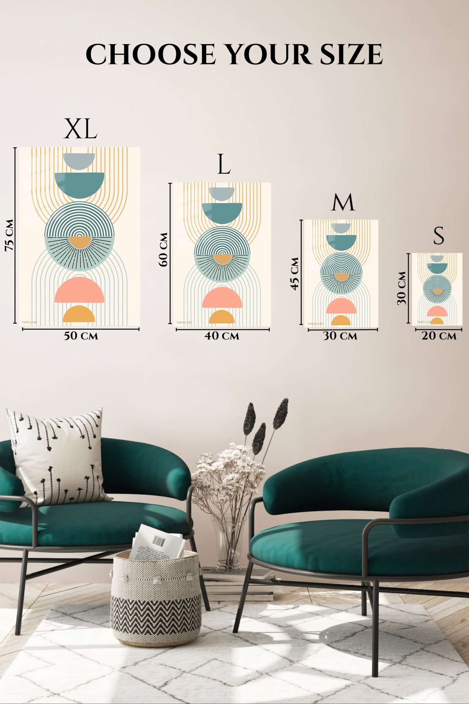Stacked Arches and Sunbursts metal wall art print, view 6