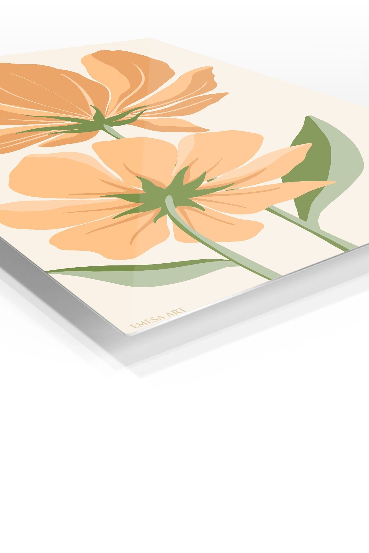 Peach Wildflower Pair metal wall art print, view 2