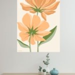 Peach Wildflower Pair metal wall art print, view 4