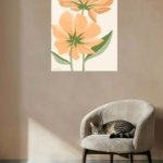 Peach Wildflower Pair metal wall art print, view 5