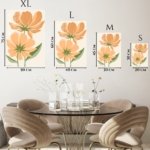 Peach Wildflower Pair metal wall art print, view 6