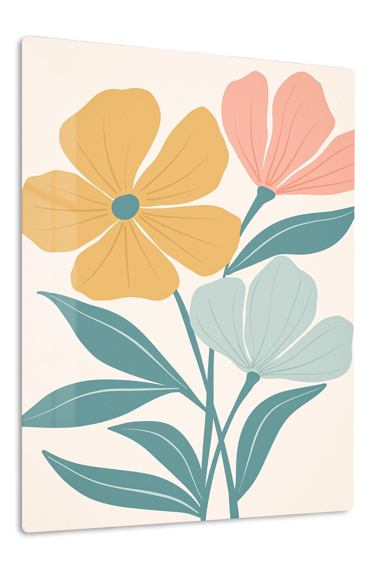 Pastel Wildflower Duo metal wall art print