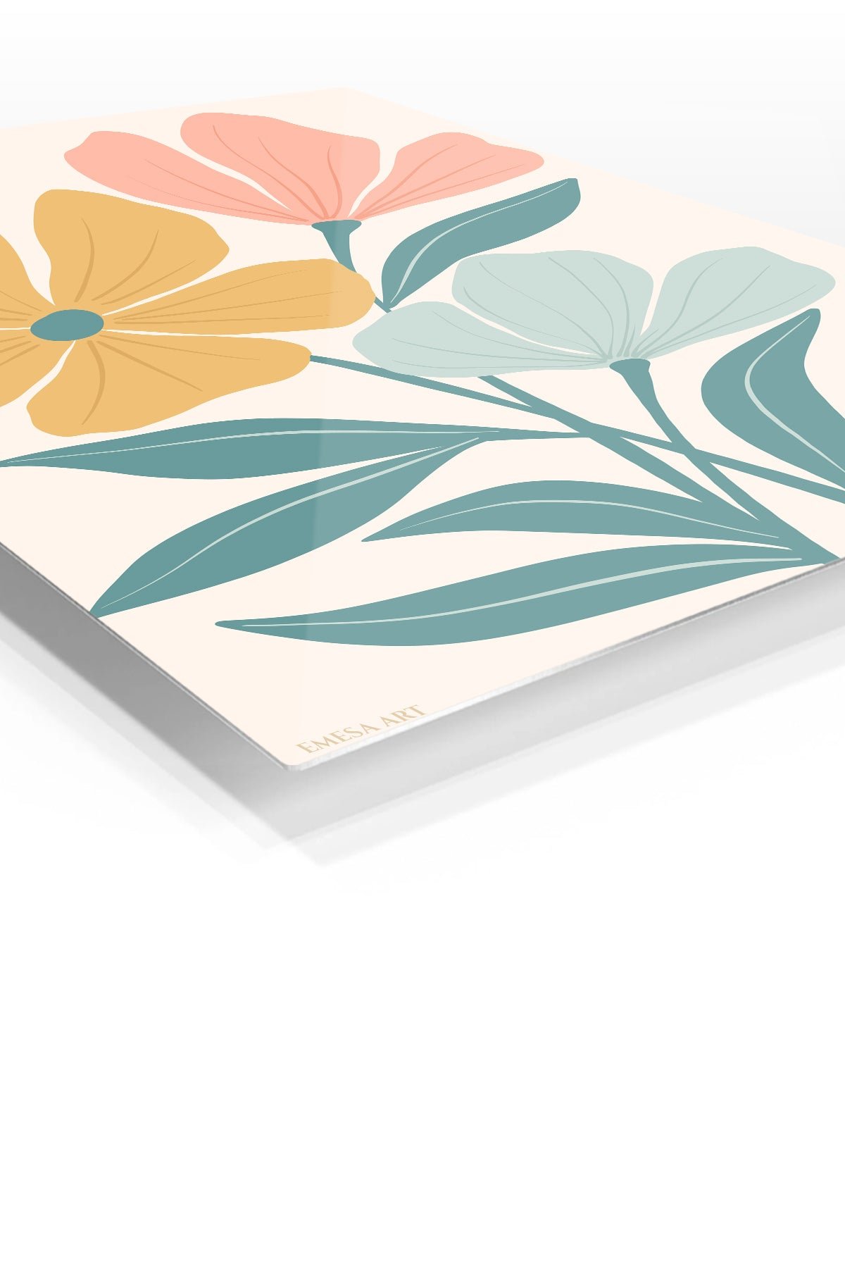 Pastel Wildflower Duo metal wall art print, view 2