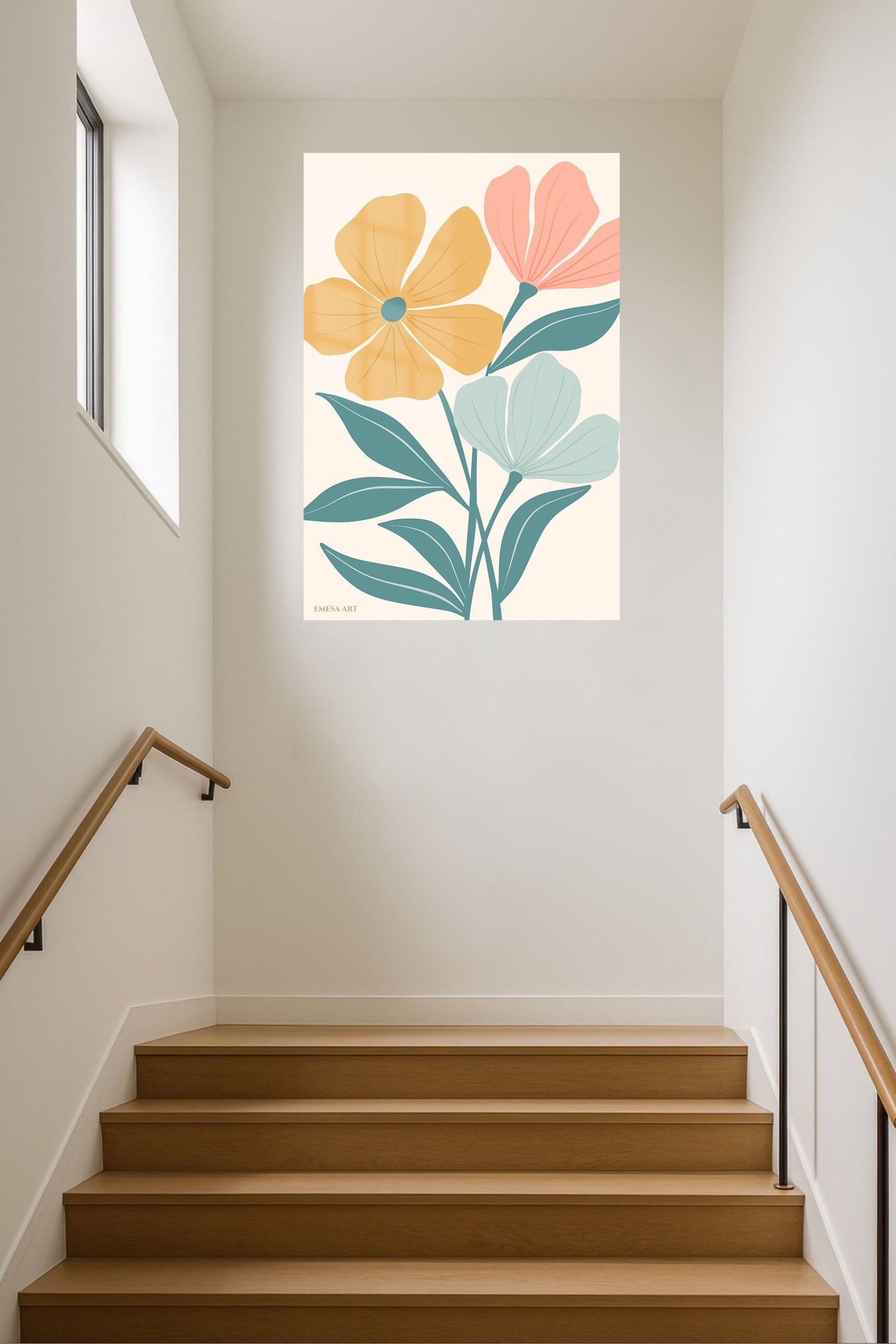 Pastel Wildflower Duo metal wall art print, view 5