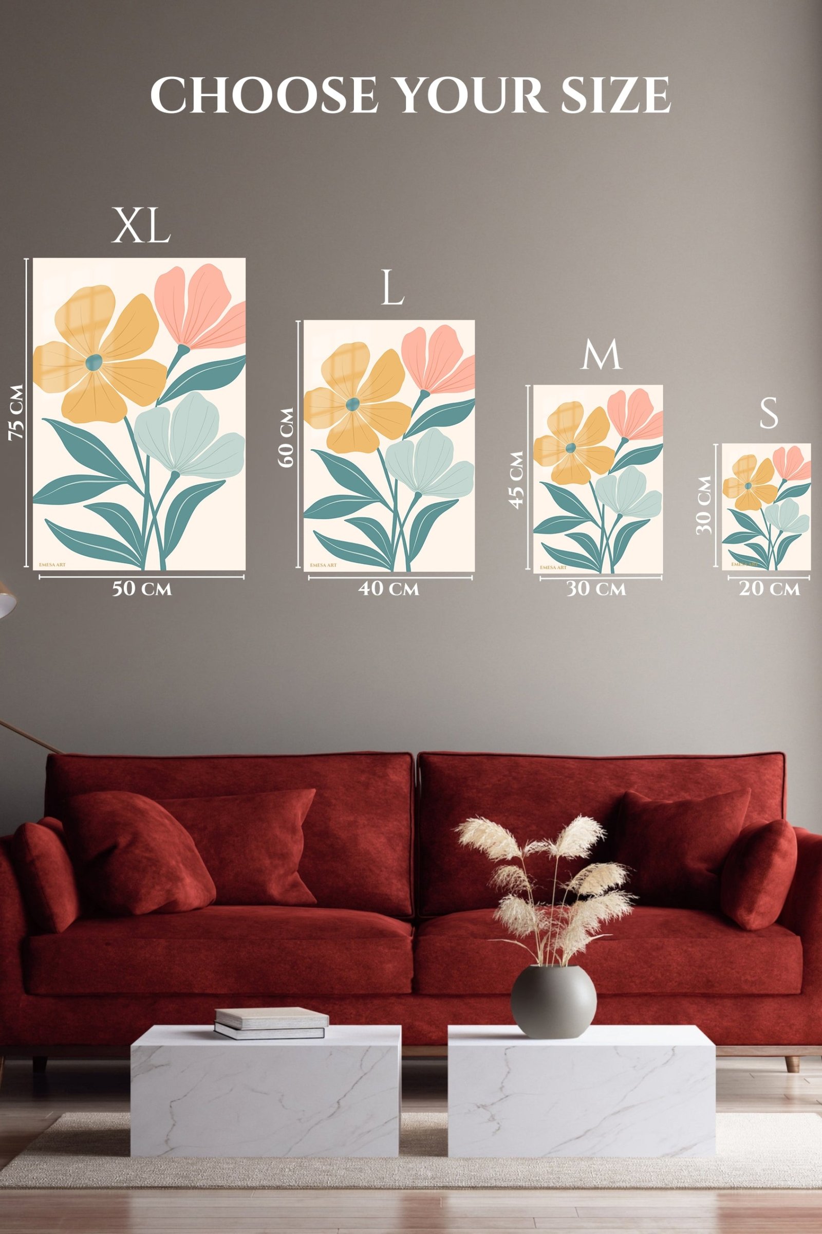 Pastel Wildflower Duo metal wall art print, view 6