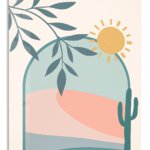 Desert Sun Arch metal wall art print