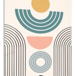 Pastel Arc Balance metal wall art print
