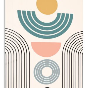 Pastel Arc Balance metal wall art print