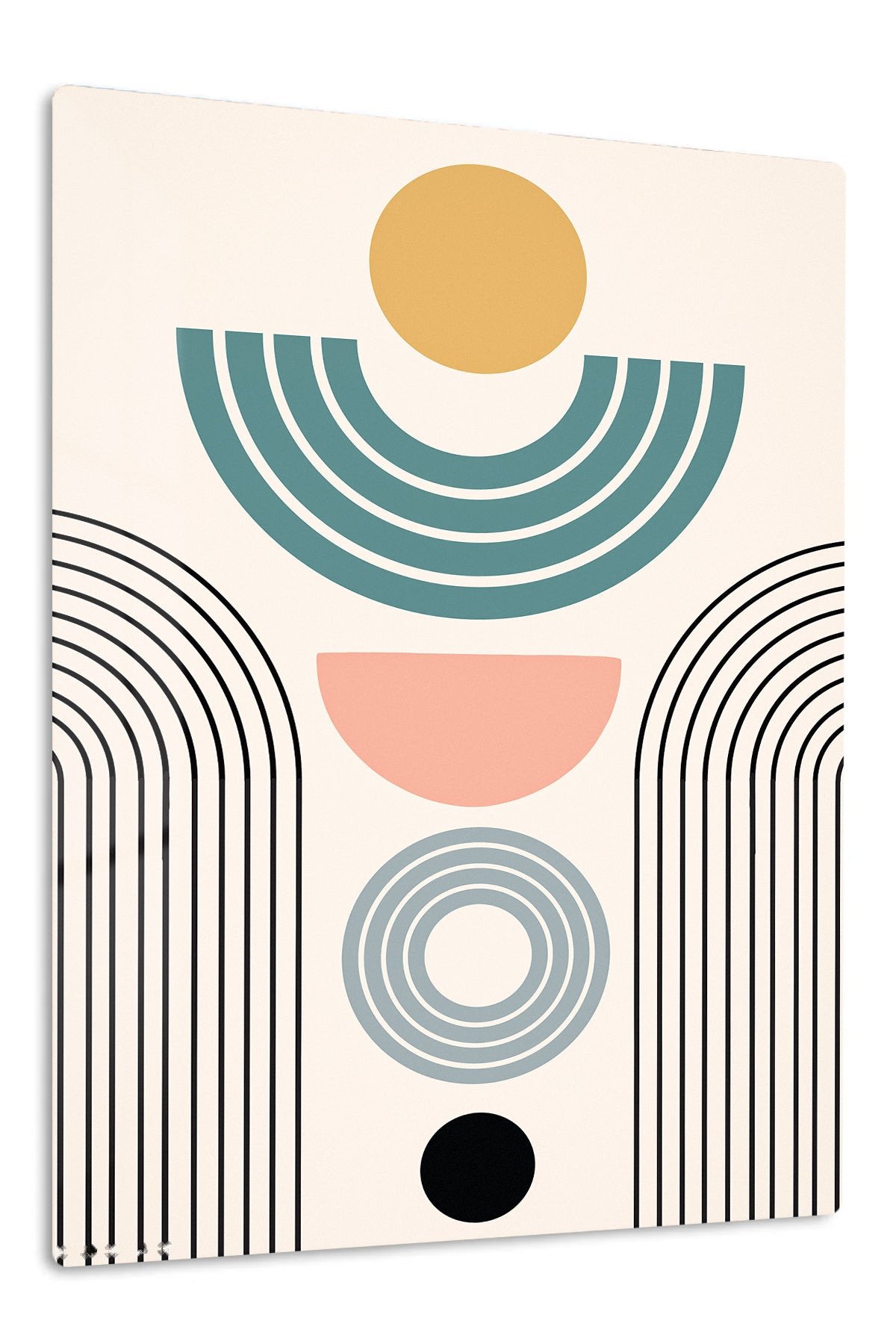 Pastel Arc Balance metal wall art print