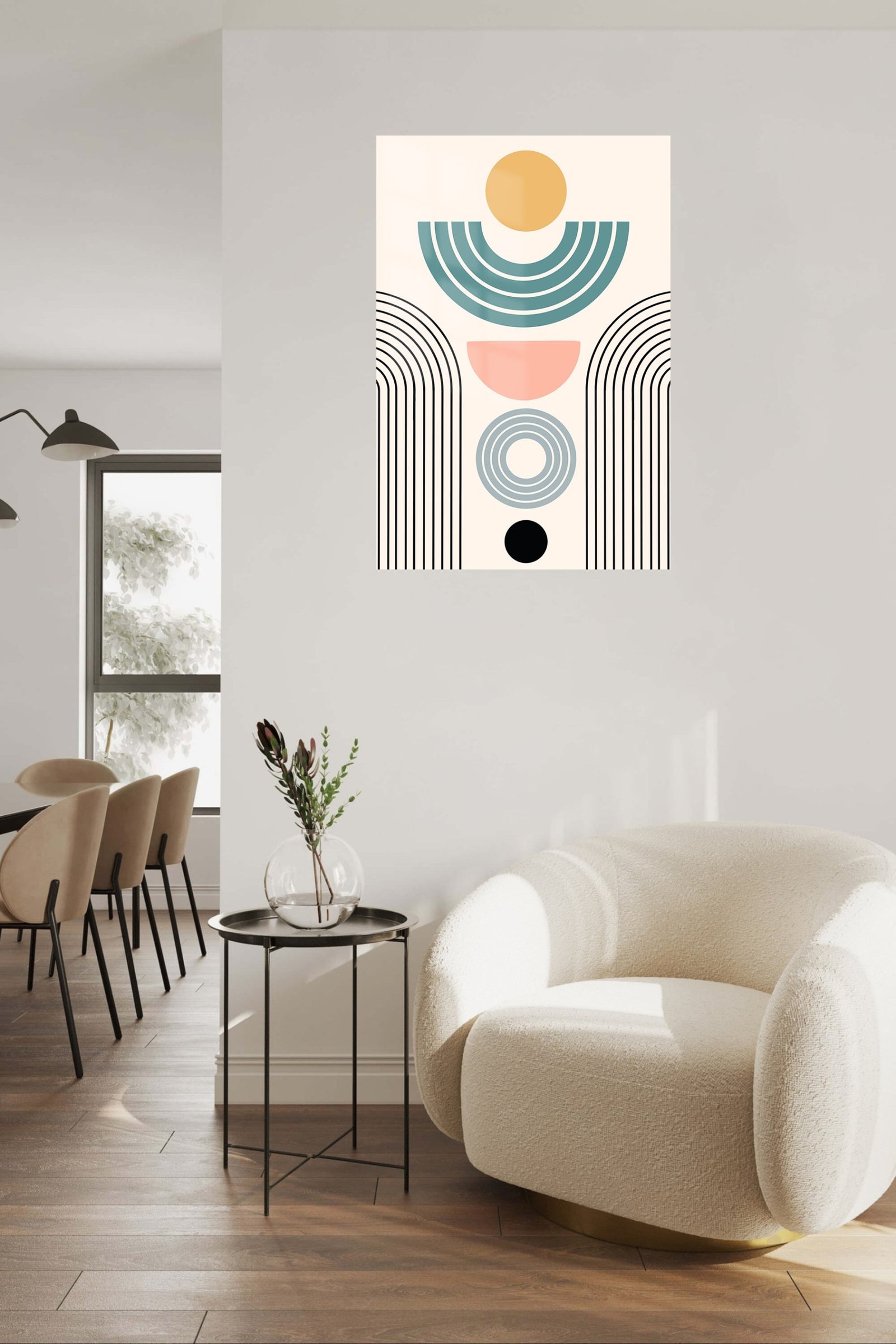 Pastel Arc Balance metal wall art print, view 5