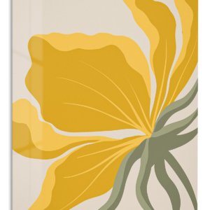 Golden Bird of Paradise metal wall art print