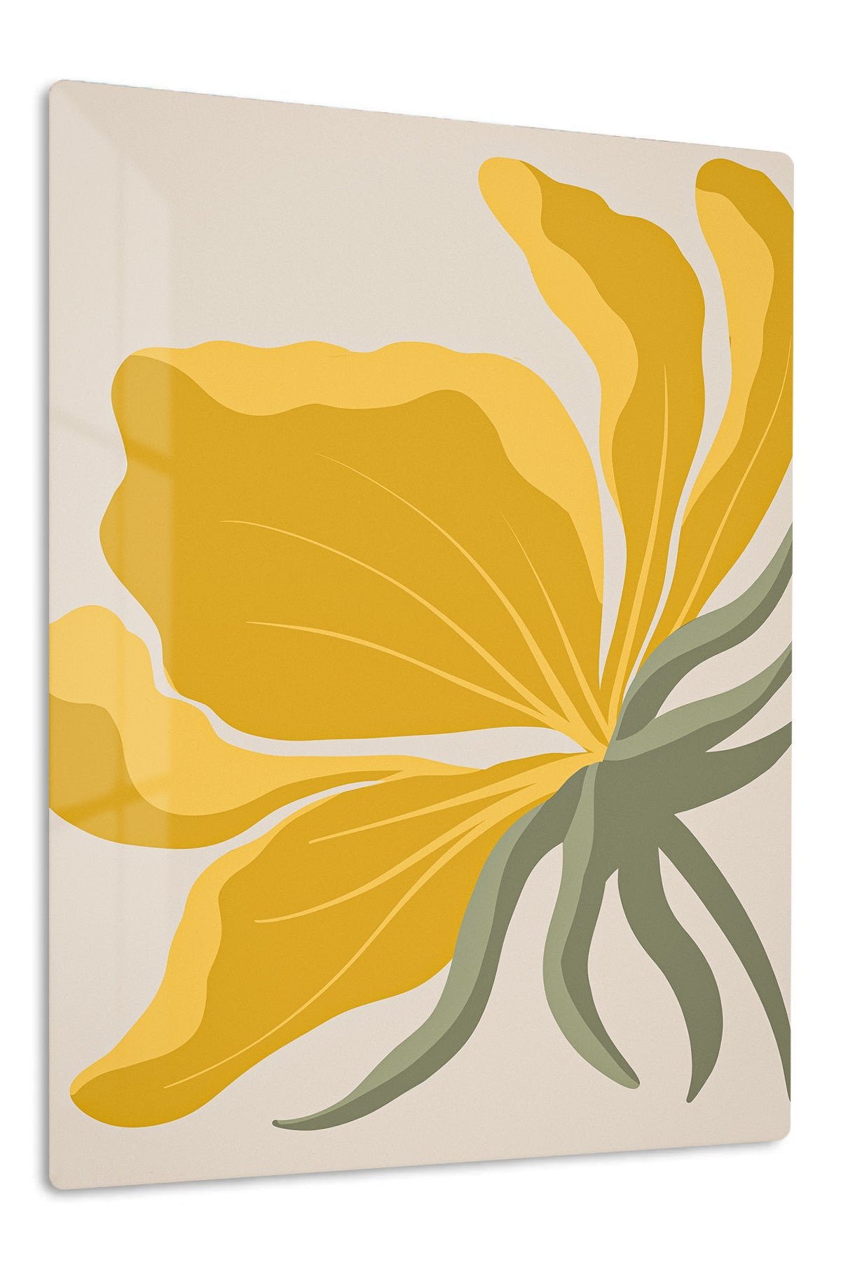 Golden Bird of Paradise metal wall art print