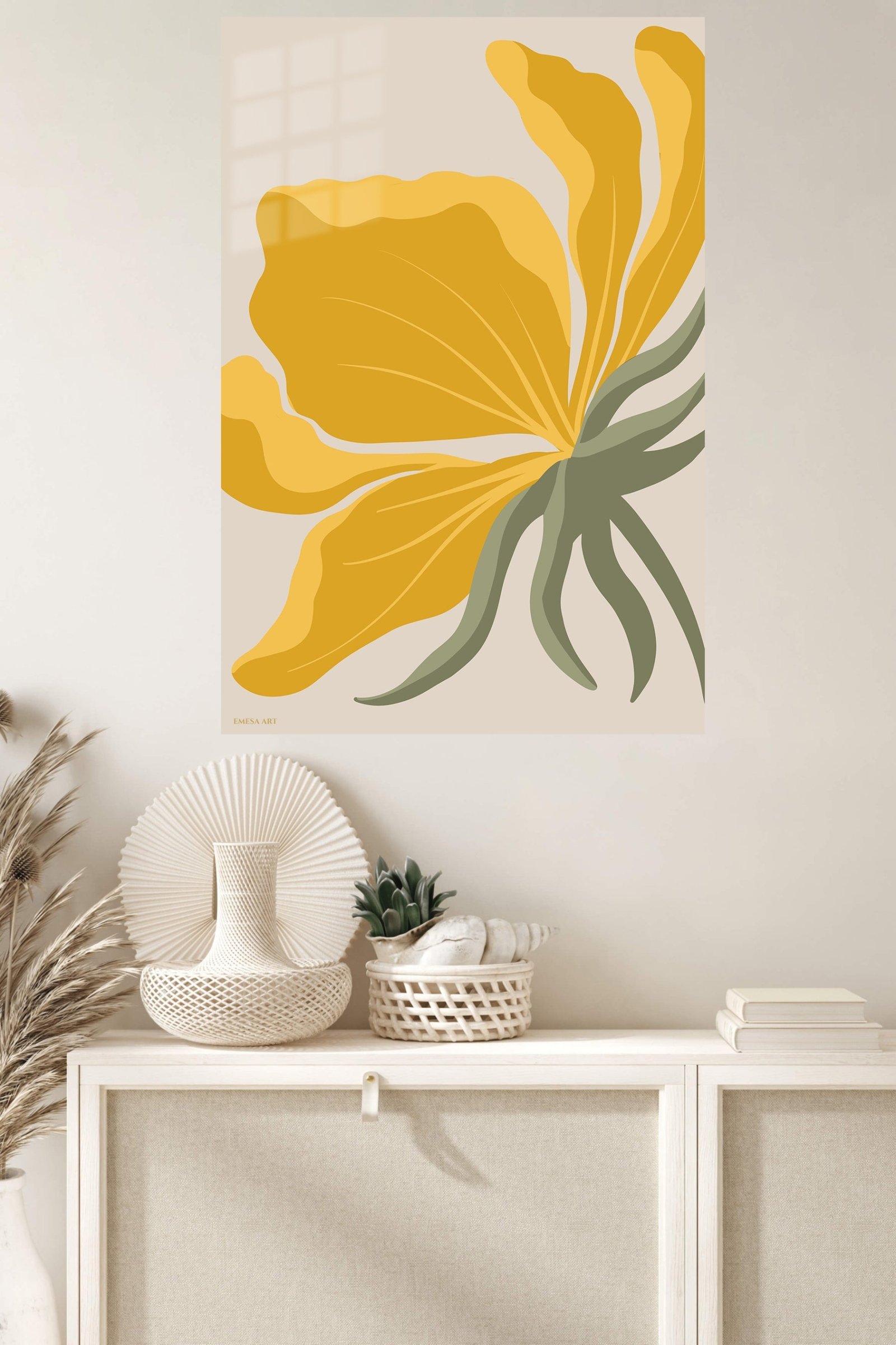 Golden Bird of Paradise metal wall art print, view 4
