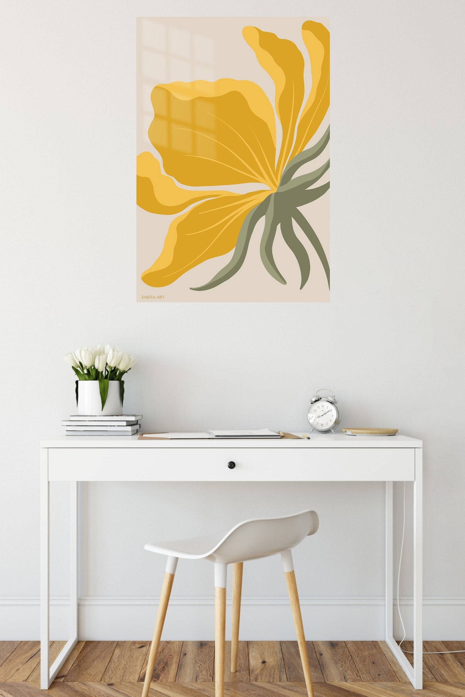 Golden Bird of Paradise metal wall art print, view 5