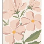 Blush Wildflower Garden metal wall art print