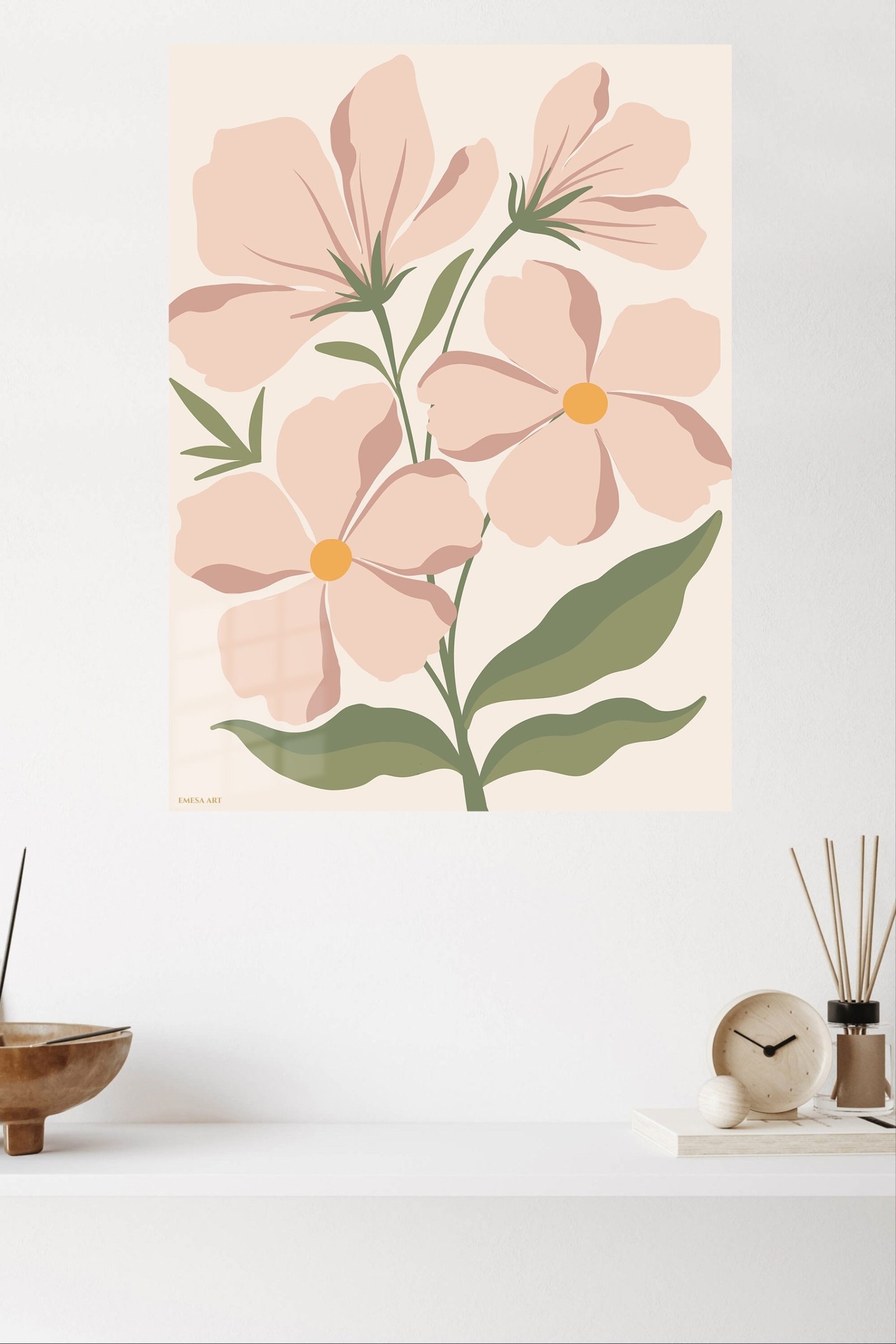 Blush Wildflower Garden metal wall art print, view 4
